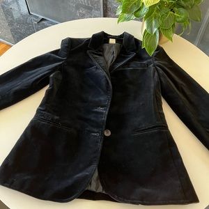 Black velvet blazer, petite size 0
